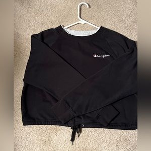 Black champion crop tie sweater size medium
